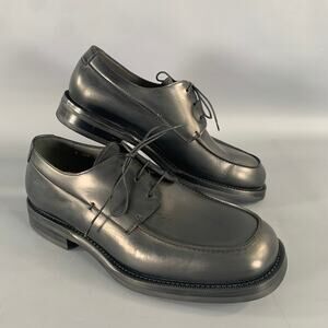 JIL SANDER Size 8 Black Leather Lace Up Shoes